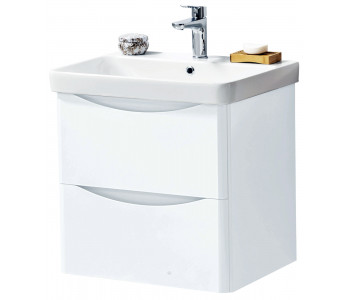 Kartell Arc White 600mm Wall Mounted 2 Drawer Bathroom Vanity Unit and Basin