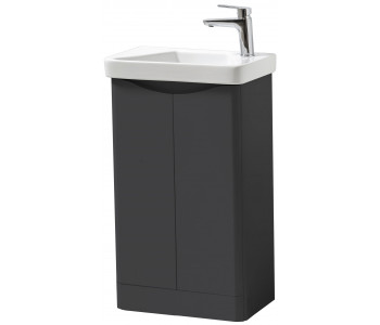 Kartell Arc Matt Graphite 500mm Floor Standing 2 Door Bathroom Vanity Unit and Basin