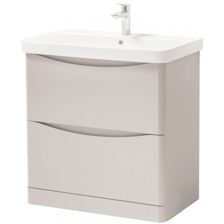 Kartell Arc Cashmere 800mm Floor Standing 2 Drawer Bathroom Vanity Unit and Basin