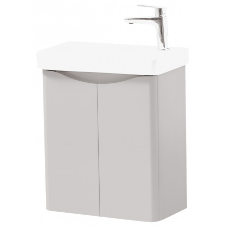 Kartell Arc Cashmere 500mm Wall Mounted 2 Door Bathroom Vanity Unit and Basin