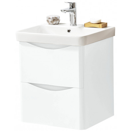 Kartell Arc White 500mm Wall Hung 2 Drawer Bathroom Vanity Unit and Basin