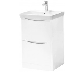 Kartell Arc White 500mm Floor Standing 2 Drawer Bathroom Vanity Unit and Basin