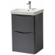 Kartell Arc Matt Graphite 500mm Floor Standing 2 Drawer Bathroom Vanity Unit and Basin