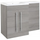 Kartell Matrix Grey Ash 2 Door L Shaped Left Hand Bathroom Furniture Pack 1100mm