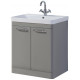 Kartell Options 800mm Basalt Grey Floor Standing 2 Door Unit & Ceramic Basin