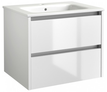 Kartell City Gloss White 800mm Wall Mounted 2 Drawer Vanity Unit and Basin