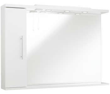 Kartell Encore White 750mm Bathroom Mirror with Side Cabinet & Lights