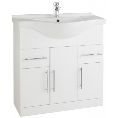Kartell Encore 850mm White Cabinet with Basin