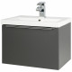 Kartell Kore Matt Dark Grey 500mm Wall Hung Drawer Vanity Unit & Basin