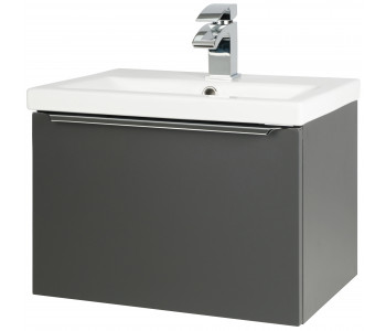 Kartell Kore Matt Dark Grey 500mm Wall Hung Drawer Vanity Unit & Basin