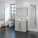 Kartell Purity 600mm Grey Ash Wall Mounted 2 Drawer Unit and Basin