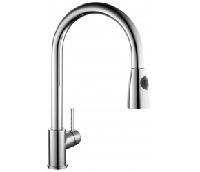 Kartell Chrome Kitchen Sink Mixer Tap with Pull Out Spray KST003
