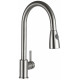 Kartell Brushed Steel Kitchen Sink Mixer Tap with Pull Out Spray KST004