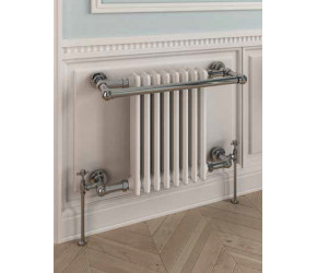 Eastbrook Coln Traditional Chrome and White Towel Rail 510mm High x 680mm Wide