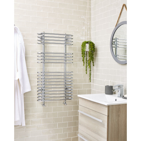 Kartell Oakland Chrome Designer Towel Rail 920mm x 500mm