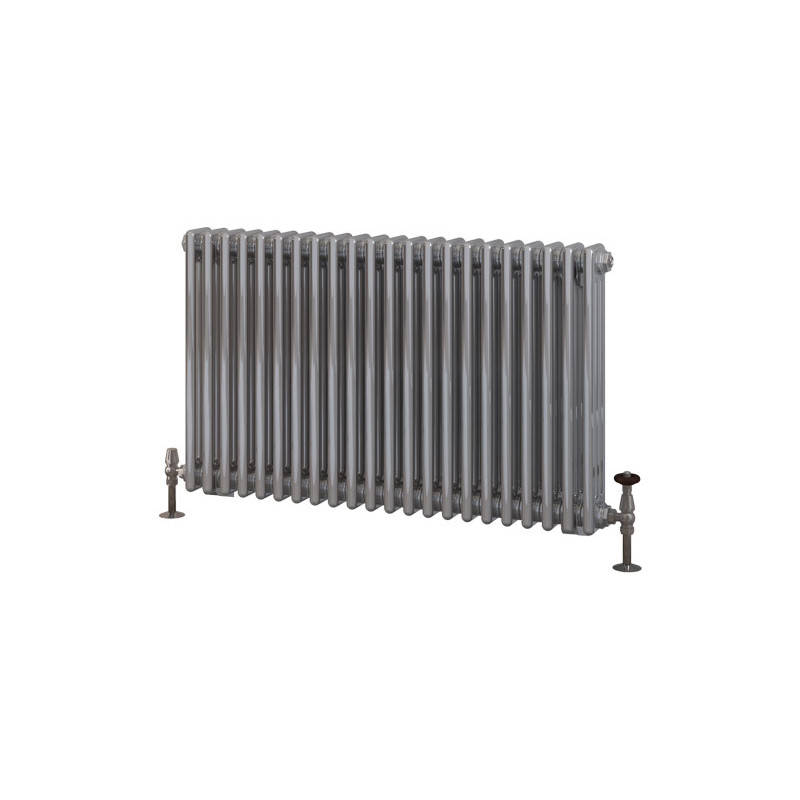 Eastbrook Rivassa Chrome Effect Three Column Horizontal Radiator 600mm ...