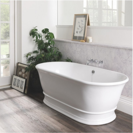 BC Designs Bampton Silk Matt White Freestanding Bath 1555mm x 740mm
