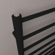 Eastbrook Tuscan Round Matt Black Ladder Heated Towel Rail 800mm x 500mm