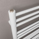 Eastbrook Corinium Round Gloss White Ladder Heated Towel Rail 800mm x 500mm