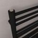Eastbrook Corinium Round Matt Black Ladder Heated Towel Rail 800mm x 500mm