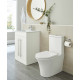 Purity Gloss White 600mm Basin Vanity Unit & Rimless Close To Wall Toilet Set