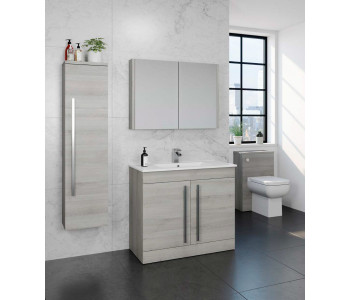 Purity Grey Ash 600mm Floorstanding Vanity Unit and Back To Wall Toilet Suite