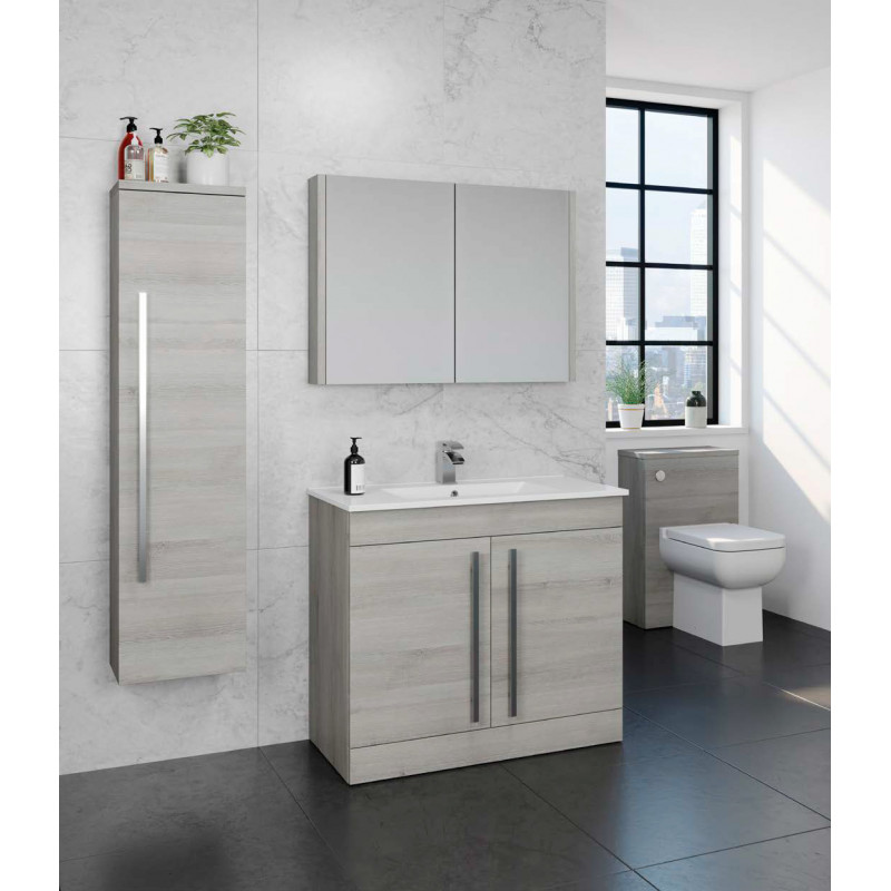Purity Grey Ash 800mm Floorstanding Vanity Unit and Back To Wall Toilet