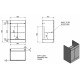 Kartell Purity Grey Ash Floorstanding 2 Door Vanity Unit & Mid Depth Basin 600mm