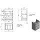 Kartell Purity Grey Ash Floorstanding 2 Drawer Vanity Unit & Mid Depth Basin 600mm