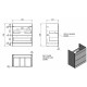 Kartell Purity Grey Gloss Floorstanding 2 Drawer Unit & Mid Depth Basin 800mm