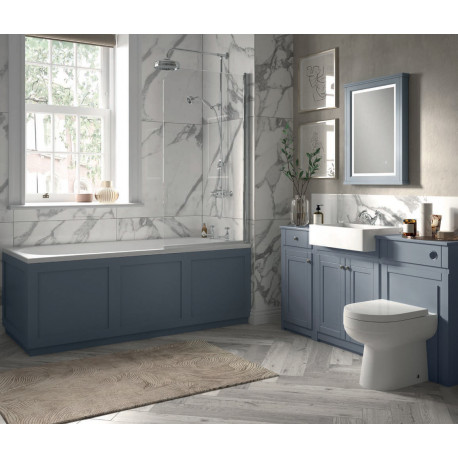 Tenby Grey Traditional Vanity Unit and Back To Wall Toilet Suite