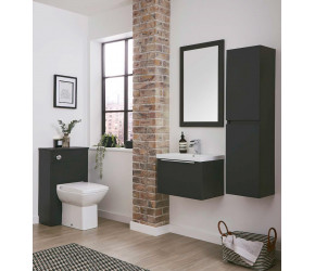 Kore Matt Grey 600mm Wall Hung Vanity Unit Bathroom Suite