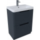Monza Shadow Grey 600mm Vanity Unit and Back To Wall Toilet Set