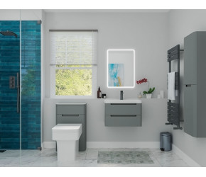 Monza Tailored Grey 500mm Vanity Unit and Toilet Cloakroom Suite