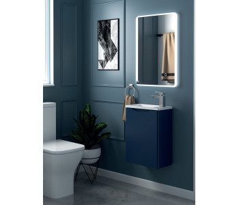 Naples Blue 400mm Wall Hung Cloakroom Vanity Unit and Toilet Set