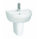 Kartell Style 450mm Cloakroom Basin with Semi Pedestal