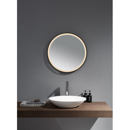 Clear Look Tetbury Black Illuminated Round Bathroom Mirror 600mm