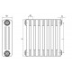 Wyvern Raw Metal Lacquer Horizontal 3 Column Radiator 600mm x 969mm