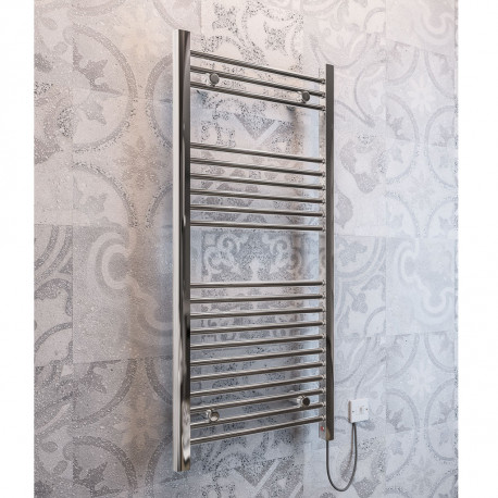 Eastbrook Biava Dry Element Integrated Button Electric Only Chrome Towel Rail 1100mm x 500mm