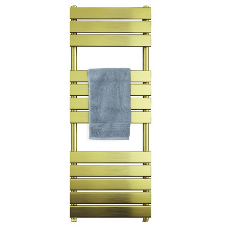 Tailored Queenstown Brushed Brass Heated Towel Rail 1200mm x 450mm