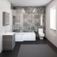 Thorpe Complete Modern Grey Ash Bathroom Suite with Left Hand L-Shaped Bath