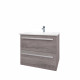 Kartell Purity 600mm Grey Ash Wall Mounted 2 Drawer Unit and Basin