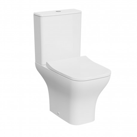 Kartell Eklipse Square Open Back Rimless Close Coupled Toilet with Soft Close Seat