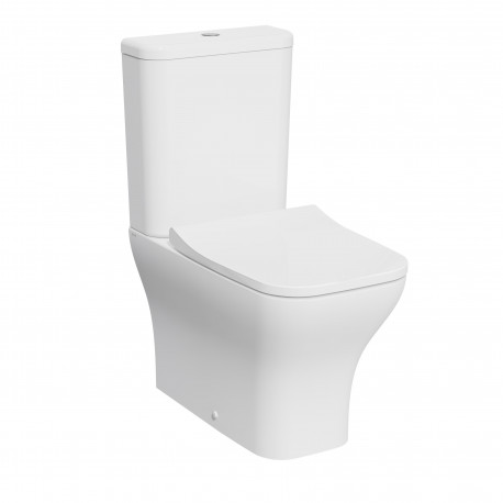 Kartell Eklipse Square Closed Back Rimless Close Coupled Toilet with Soft Close Seat