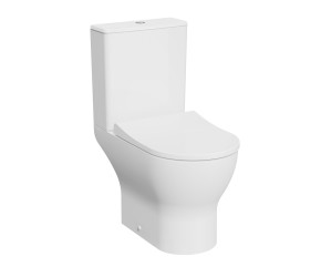 Kartell Eklipse Round Open Back Rimless Close Coupled Toilet with Soft Close Seat