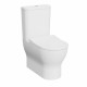 Kartell Eklipse Round Closed Back Rimless Close Coupled Toilet with Soft Close Seat
