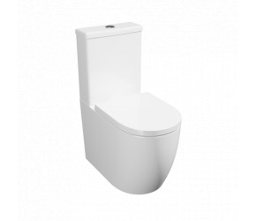 Kartell Genoa Round Close to Wall Close Coupled Toilet with Soft Close Seat