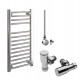 DBS Chrome Dual Fuel Straight Towel Rail 800mm x 400mm Thermostatic