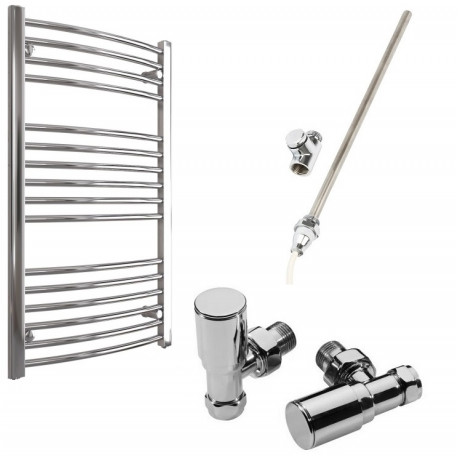 DBS Chrome Dual Fuel Curved Towel Rail 1000mm x 600mm