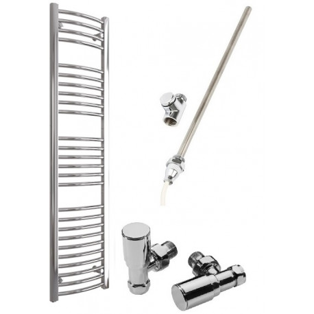 DBS Chrome Dual Fuel Curved Towel Rail 1600mm x 400mm